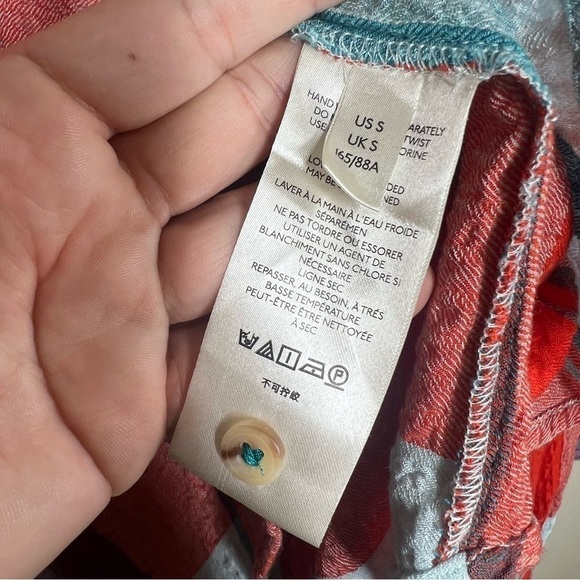 Anthropologie Pilcro Womens lot of 2 Plaid Flannel Ruffle Blouse Button Up Small - Picture 12 of 15